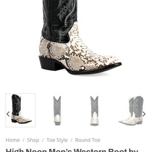 J.B. Dillon Black and White Men's Western Boots